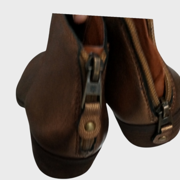 Lucky Brand Bronze Metallic Leather Ankle Boots/Booties Size 8 - Picture 12 of 13